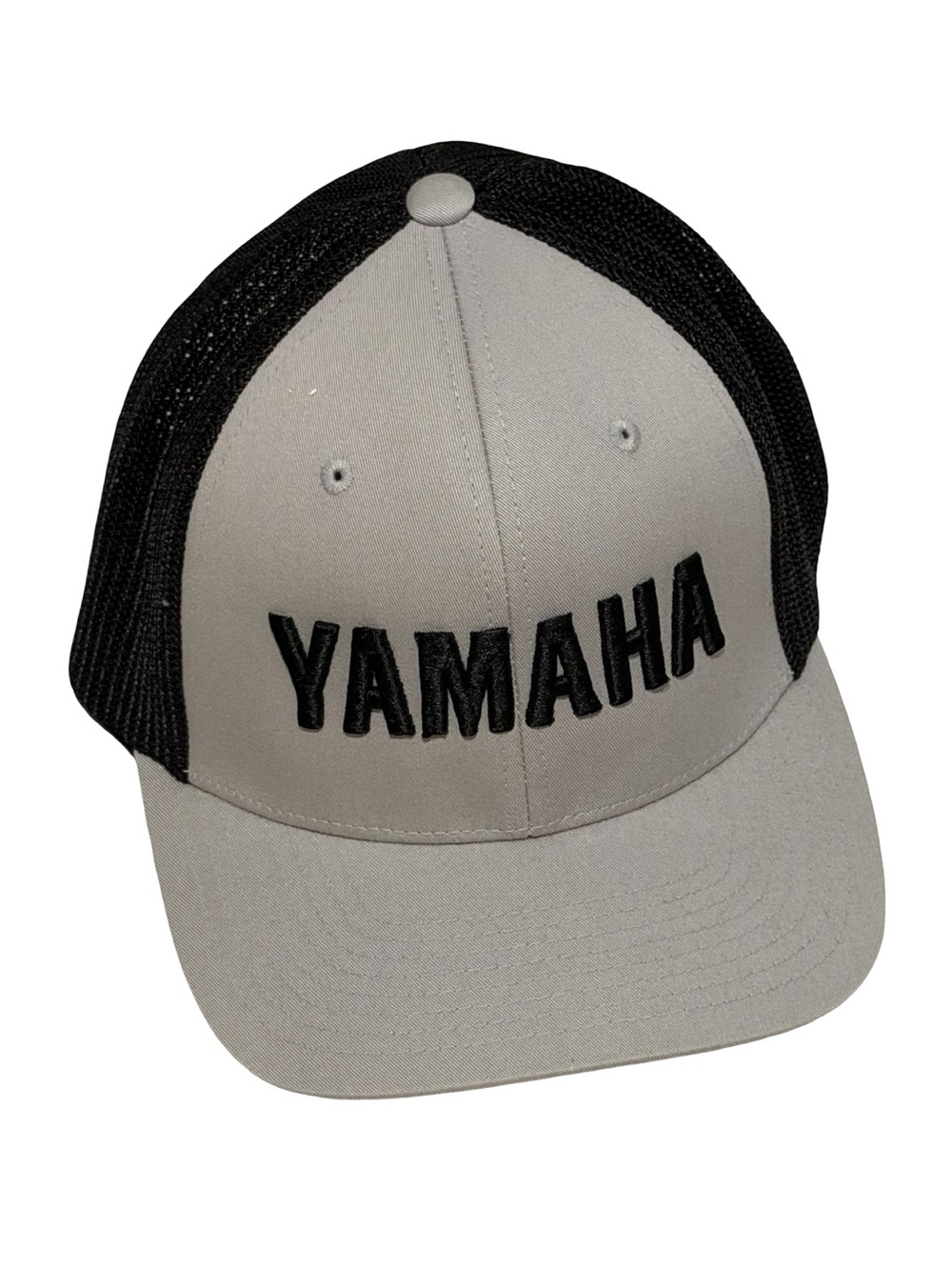Port Authority Yamaha Flexfit Mesh Trucker Hat L/XL Gray Black